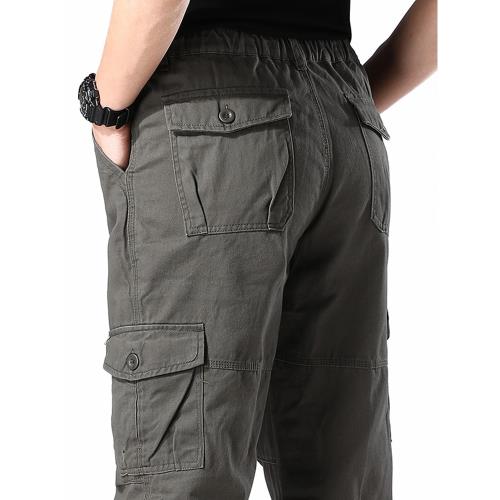 Outdoor Drawstring Hem Cargo Pants Men