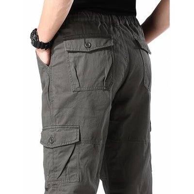 Outdoor Drawstring Hem Cargo Pants Men