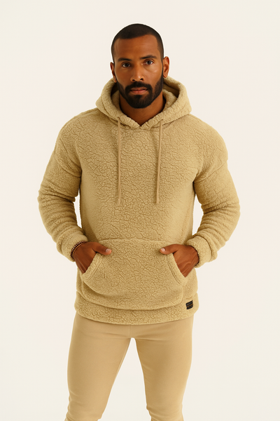 Nelson - Men’s Khaki Hooded Jumper