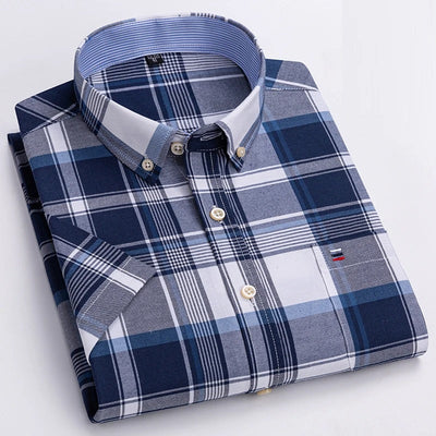 Office Checkered Shirt Men