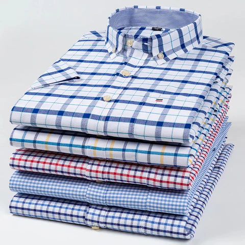 Office Checkered Shirt Men
