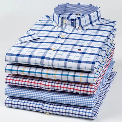 Office Checkered Shirt Men