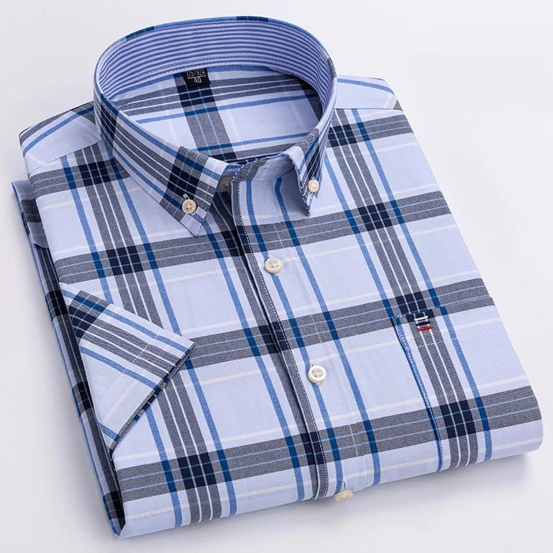 Office Checkered Shirt Men