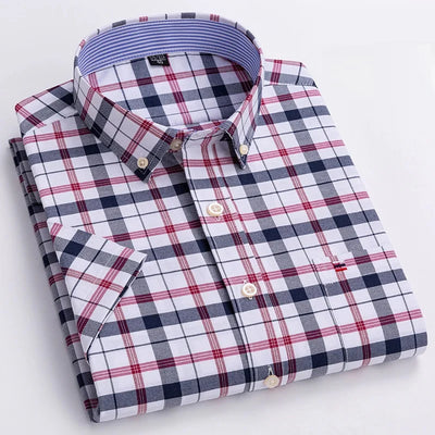 Office Checkered Shirt Men