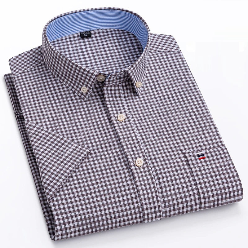 Office Checkered Shirt Men