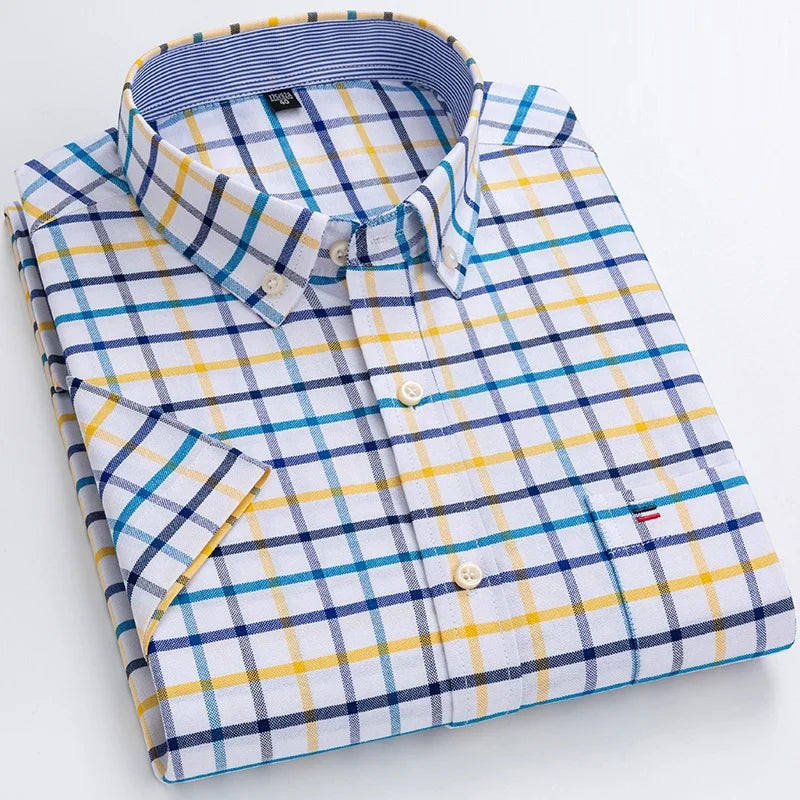 Office Checkered Shirt Men