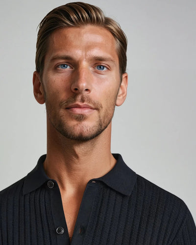 Nathaniel - Casual Knit Cardigan Polo