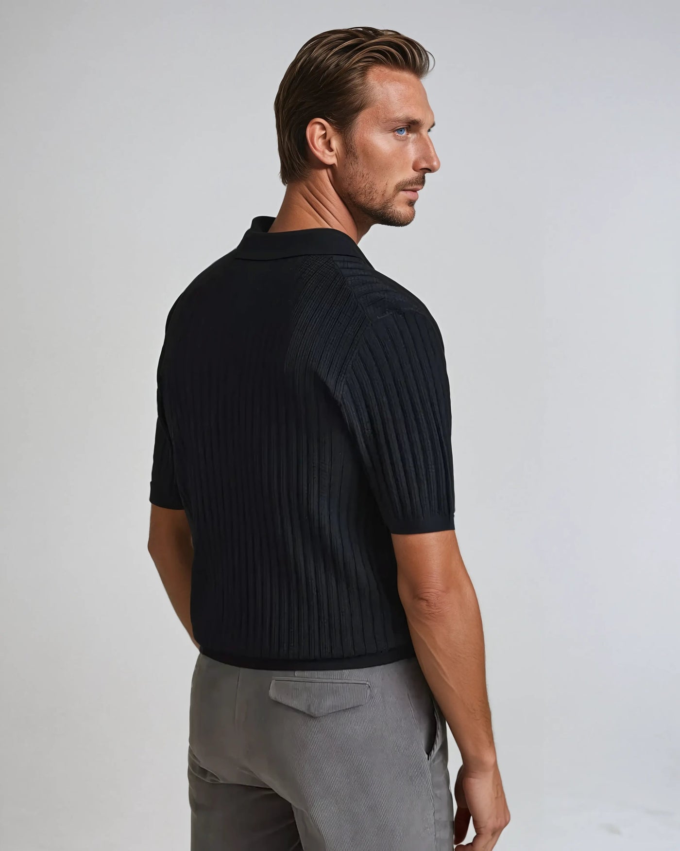 Nathaniel - Casual Knit Cardigan Polo