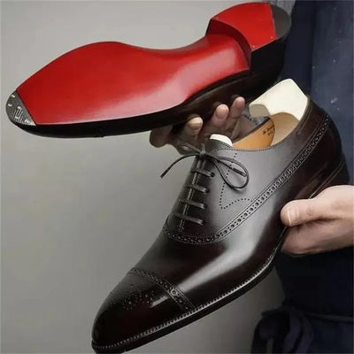 Polished Brogue Office Shoes Men