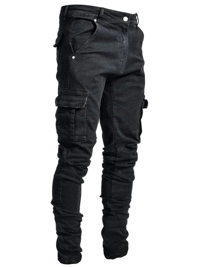 Slim Fit Denim Cargo Pants Men