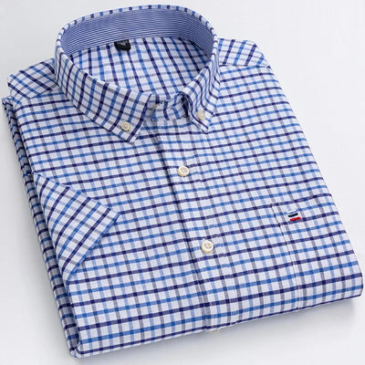 Office Checkered Shirt Men