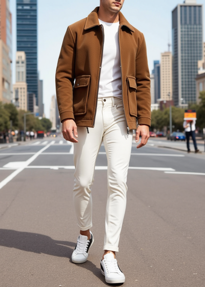 Peter - Relaxed Wool Winter Jacket Men with Pockets