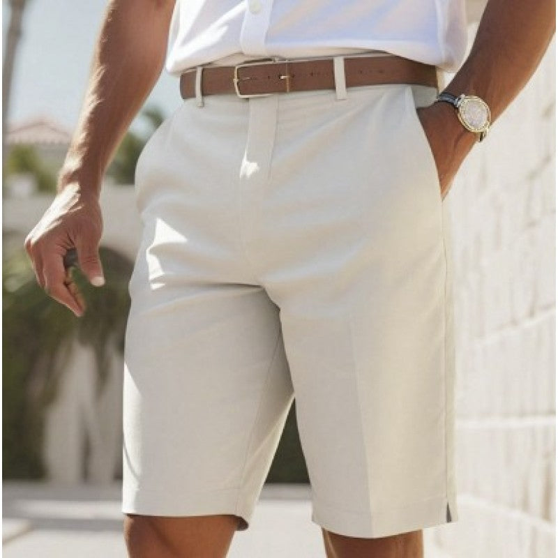 Indigo - Classic White Pleated Shorts Men