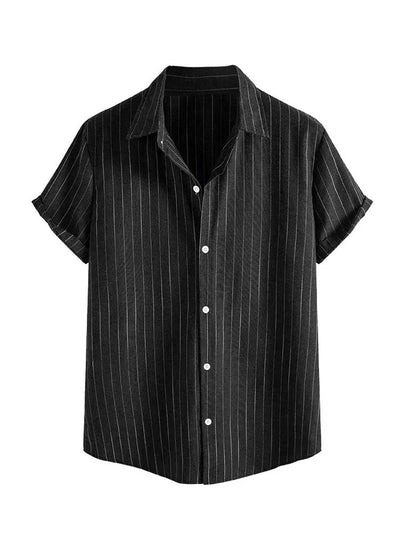 Herren Hemd Kurzarm Gestreift-3