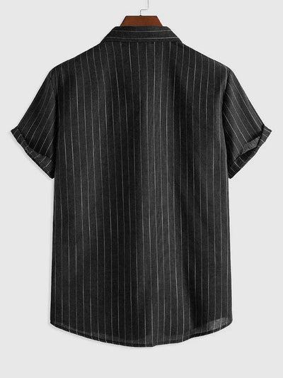 Herren Hemd Kurzarm Gestreift-4