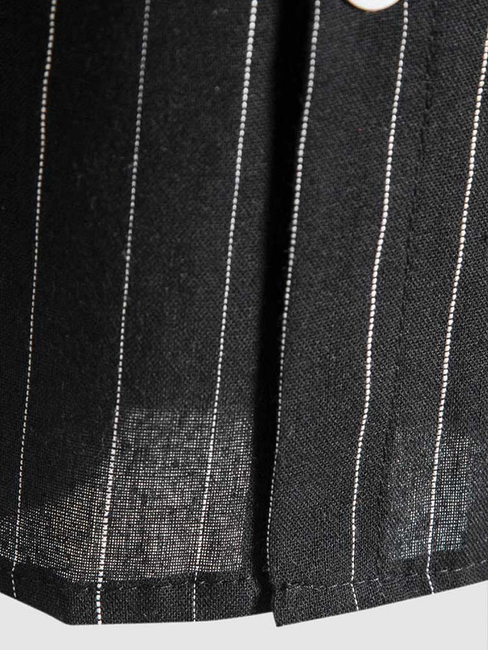 Herren Hemd Kurzarm Gestreift-5