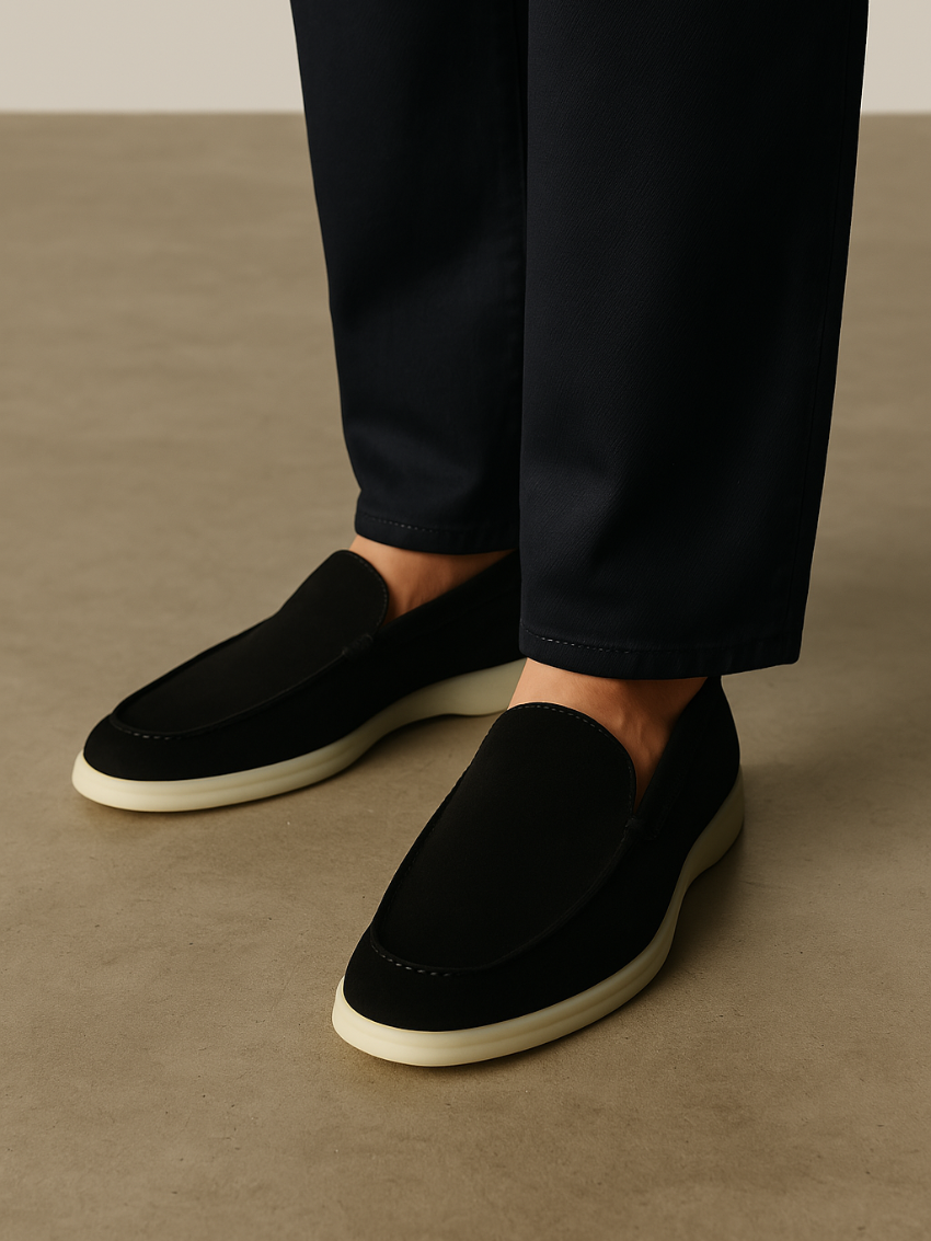 Lexi - Old Money Black Suede Loafers