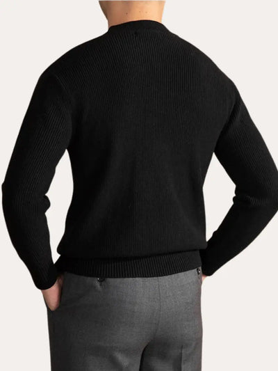 Gerald - Old Money Black O-Neck Jumper