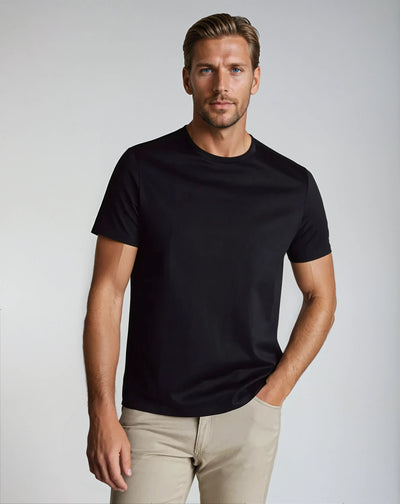 Schwarzes Baumwoll T-Shirt Herren
