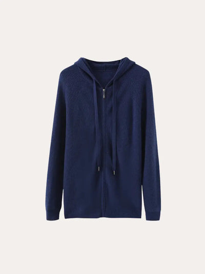 Silas - Blue Full-Zip Hoodie Winter Jacket