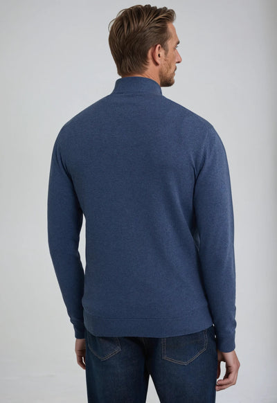 Ali - Classic Blue Zip-Up Sweater