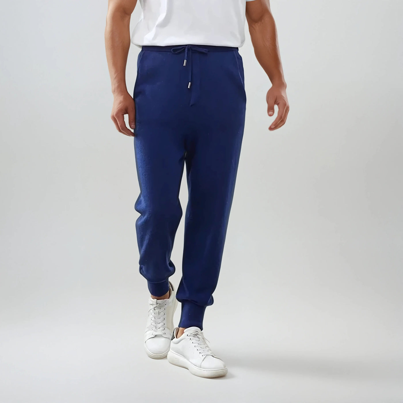 Oswald - Old Money Blue Knit Trousers
