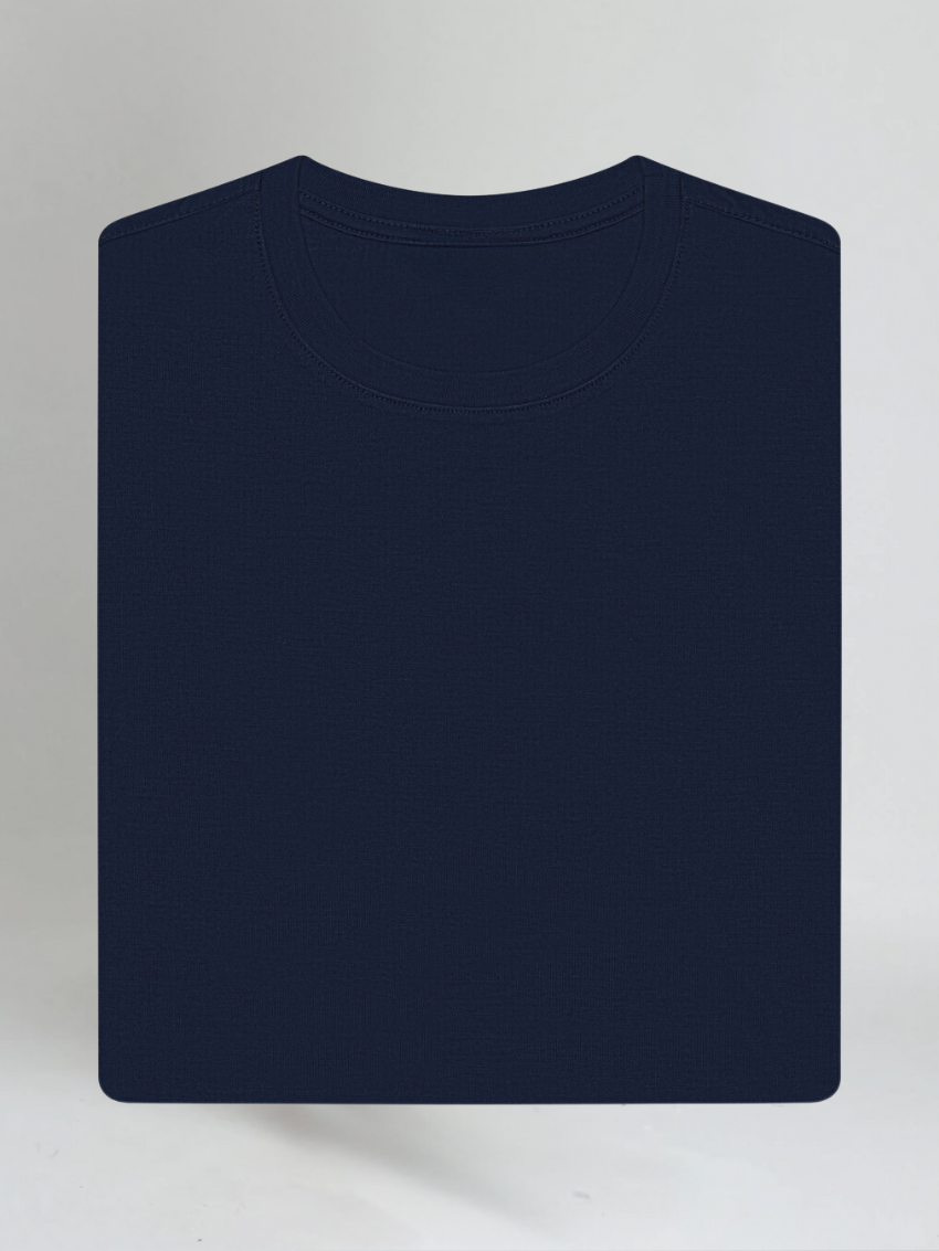 Marineblaues Baumwoll T-Shirt Herren