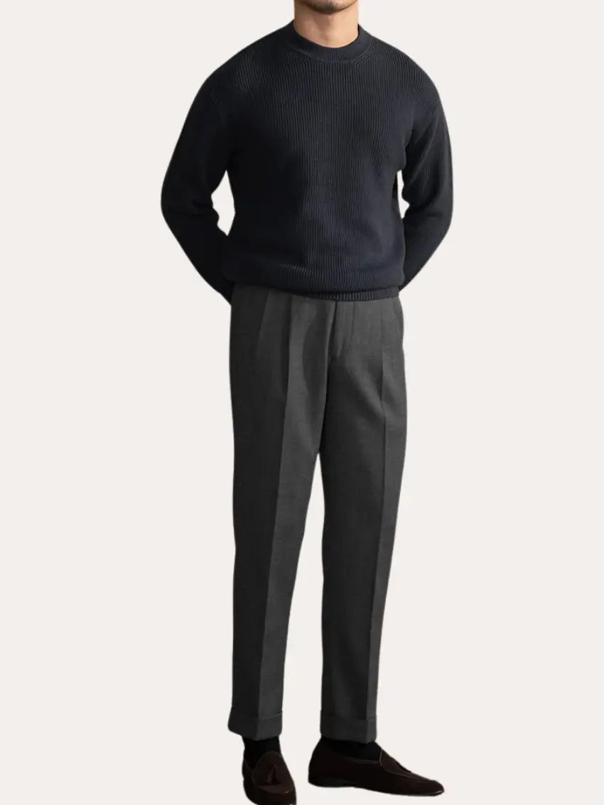 Francis - Navy Blue Crew Neck Jumper Men