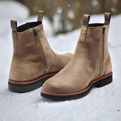 Zippered PU Leather Winter Chelsea Boots Men