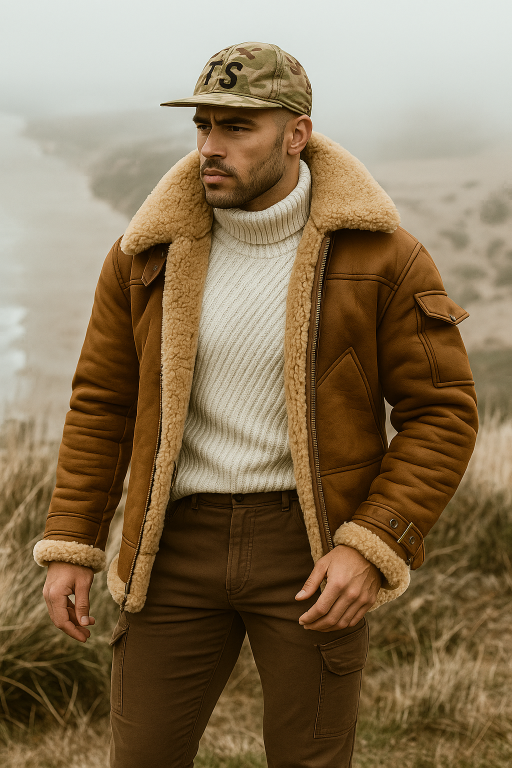 Classic Aviator Jacket Men - Sheep Lined Collar