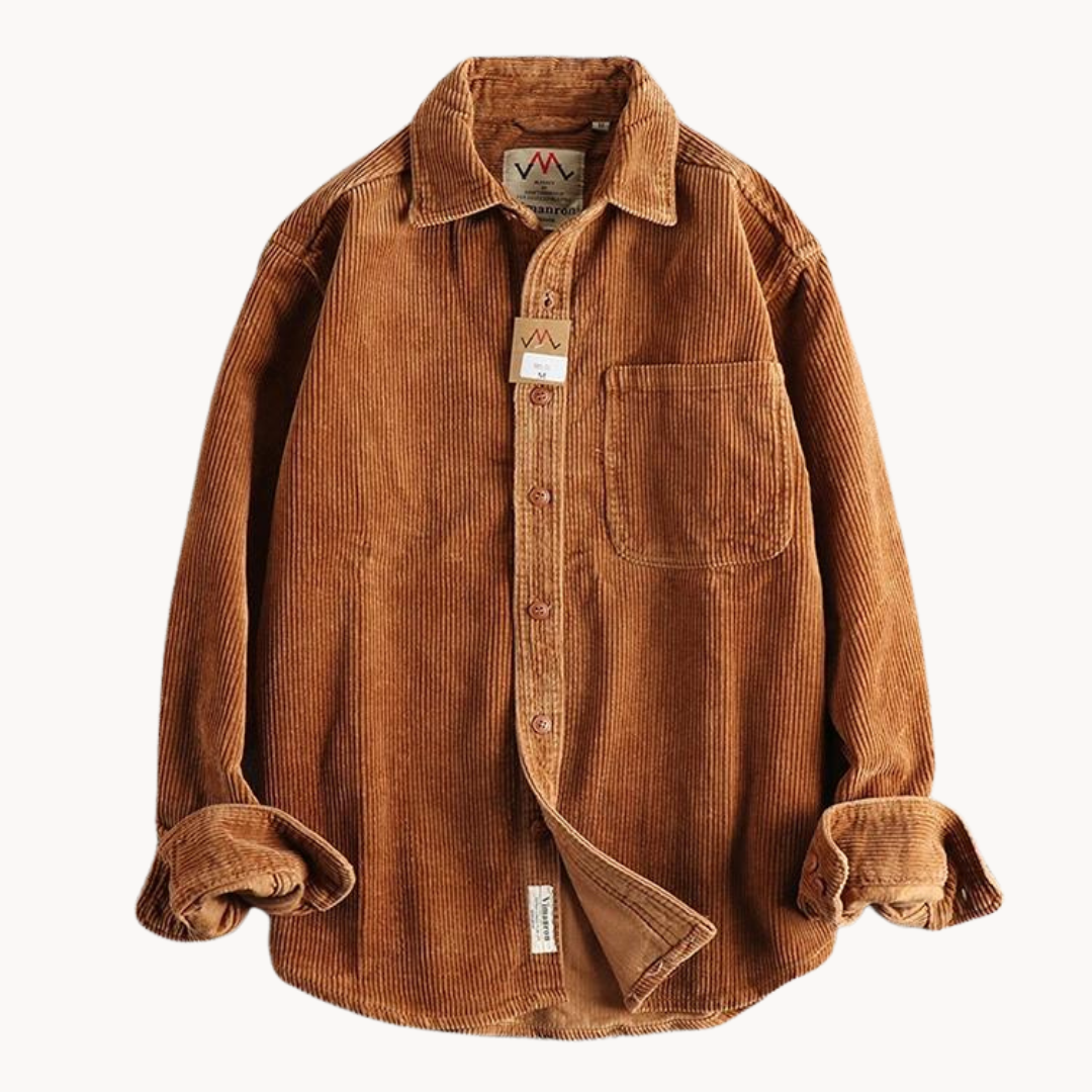 Classic Durable Cotton Corduroy Shirt Men