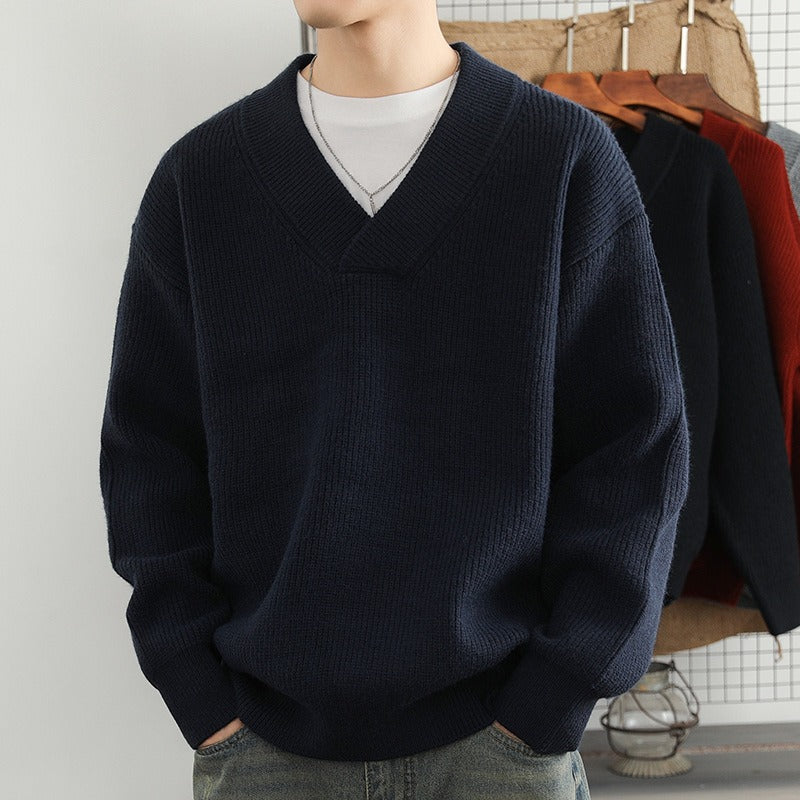Elliott - Classic V-Neck Knitted Sweater