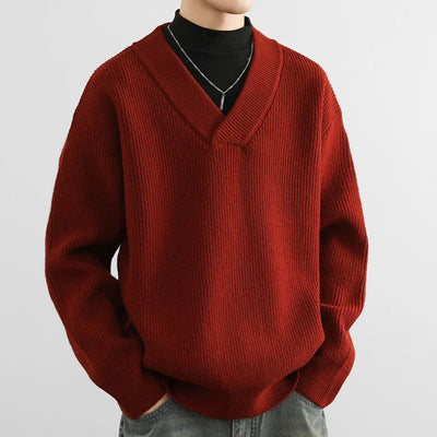 Elliott - Classic V-Neck Knitted Sweater