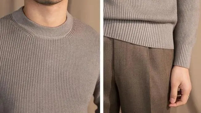 Dwight - Ribbed Crewneck Jumper Gray for Men