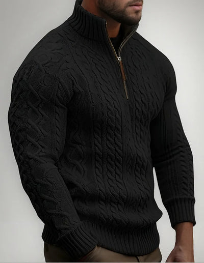 Jason – Quarter-Zip Cable Knitted Jumper for Men