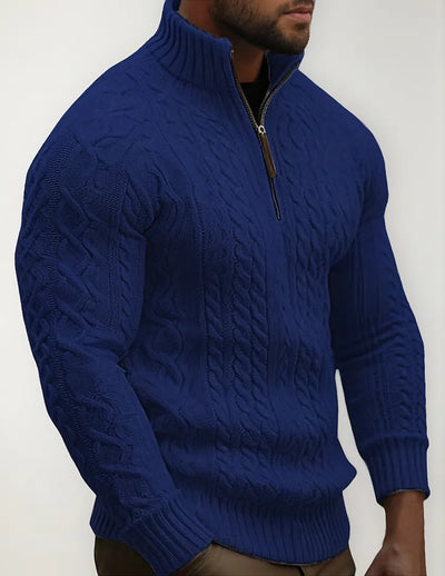 Jason – Quarter-Zip Cable Knitted Jumper for Men