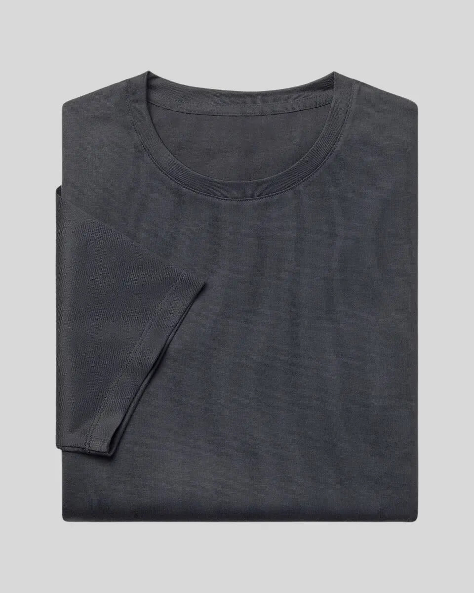 Dunkelgraues Baumwoll T-Shirt Herren