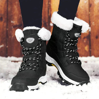 High Grip Snow Boots with Fur Lining Women