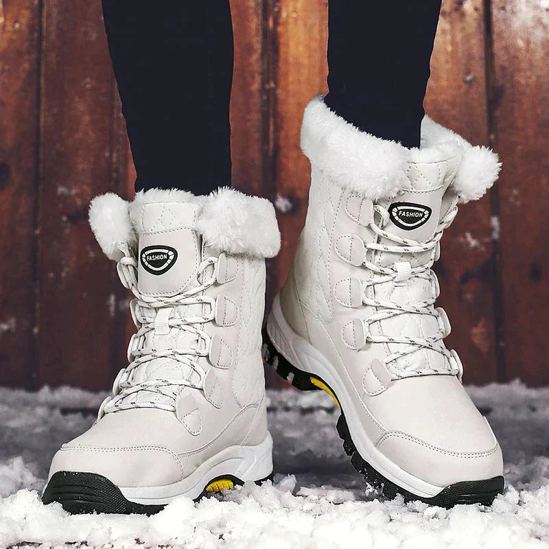 High Grip Snow Boots with Fur Lining Women