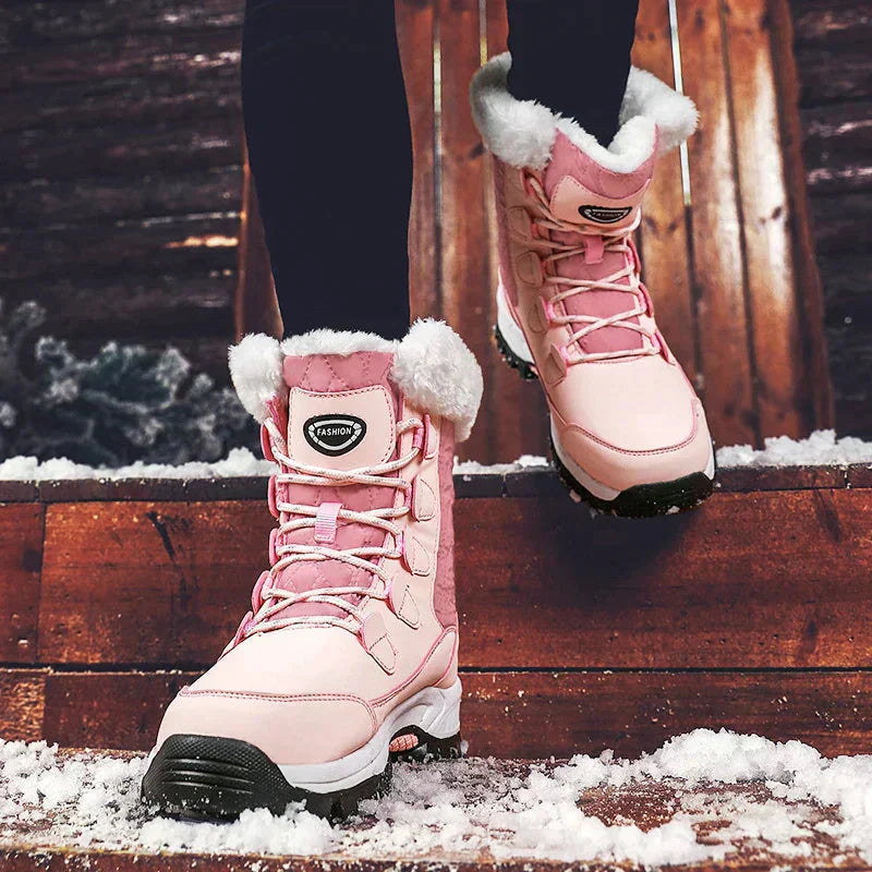 High Grip Snow Boots with Fur Lining Women