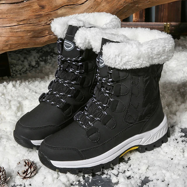 High Grip Snow Boots with Fur Lining Women