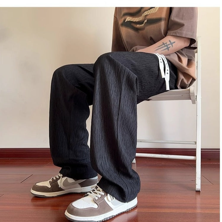 Elegant Black Corduroy Casual Trousers