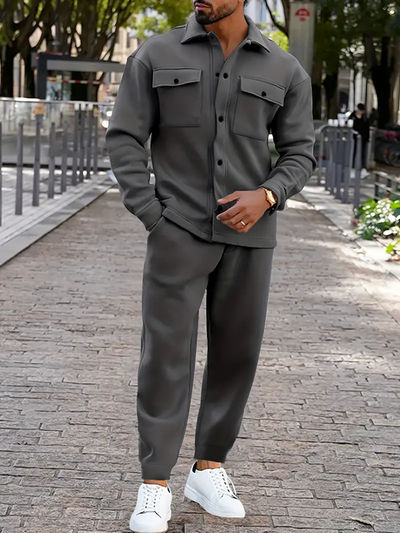 Elegant Casual Jacket and Trousers Set