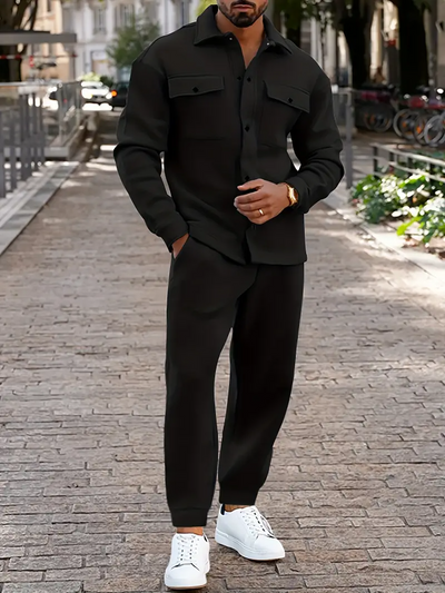 Elegant Casual Jacket and Trousers Set