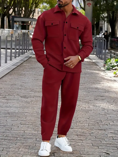 Elegant Casual Jacket and Trousers Set