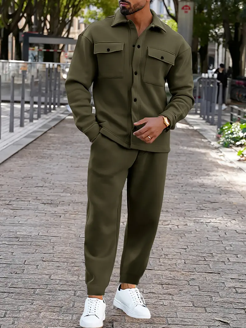 Elegant Casual Jacket and Trousers Set