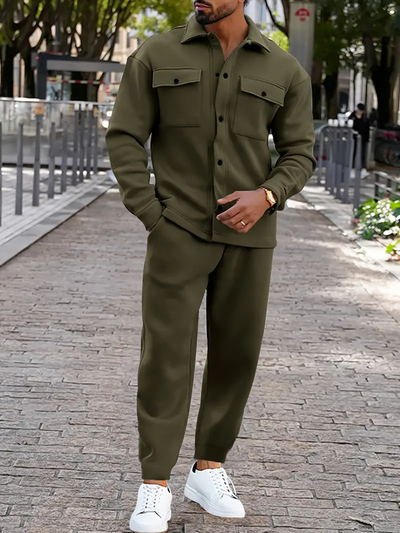Elegant Casual Jacket and Trousers Set
