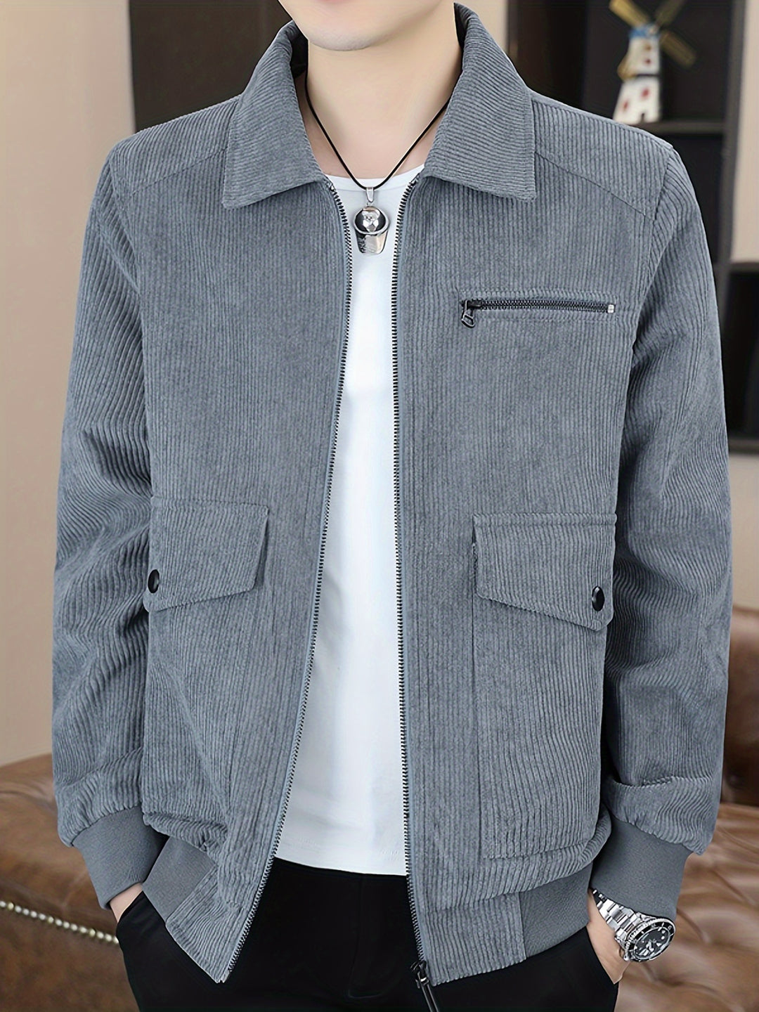 Elegant Corduroy Casual Jacket