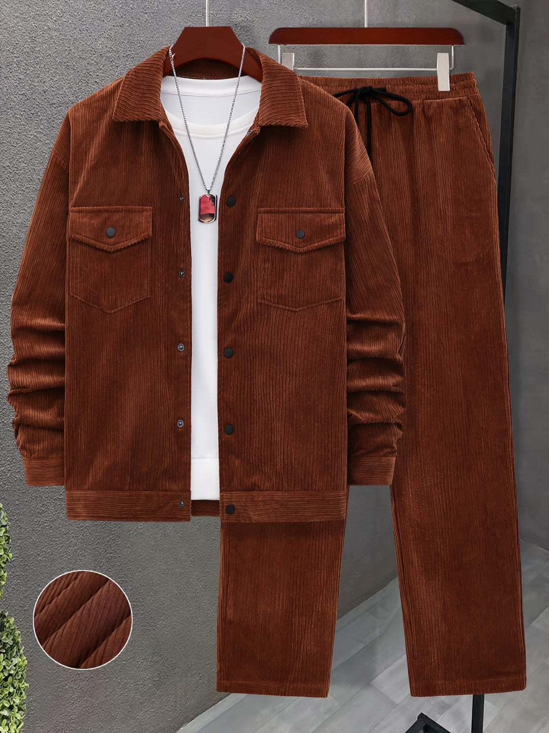 Elegant Corduroy Tracksuit Set