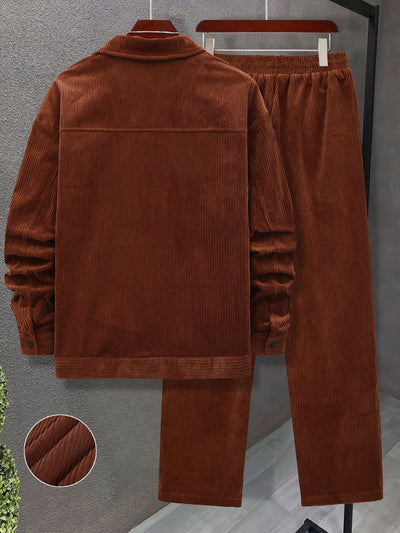 Elegant Corduroy Tracksuit Set